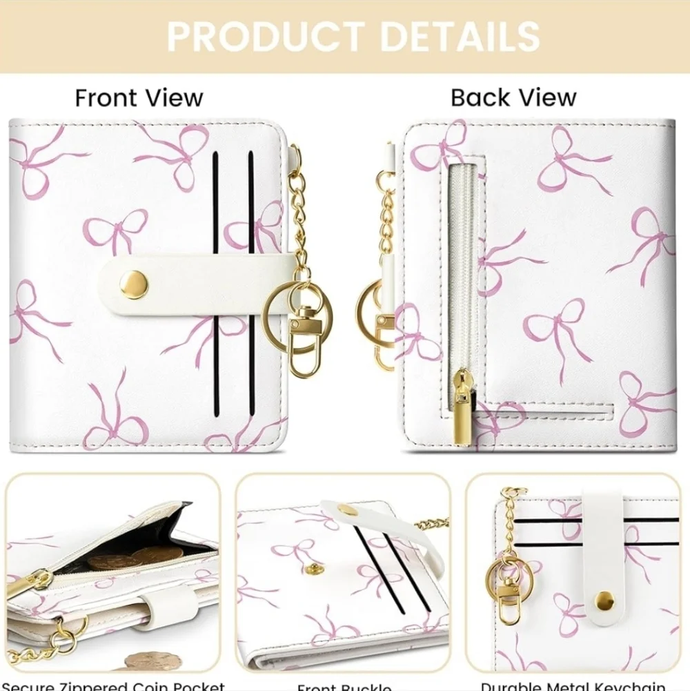 Elegant White and Pink Women's Wallet